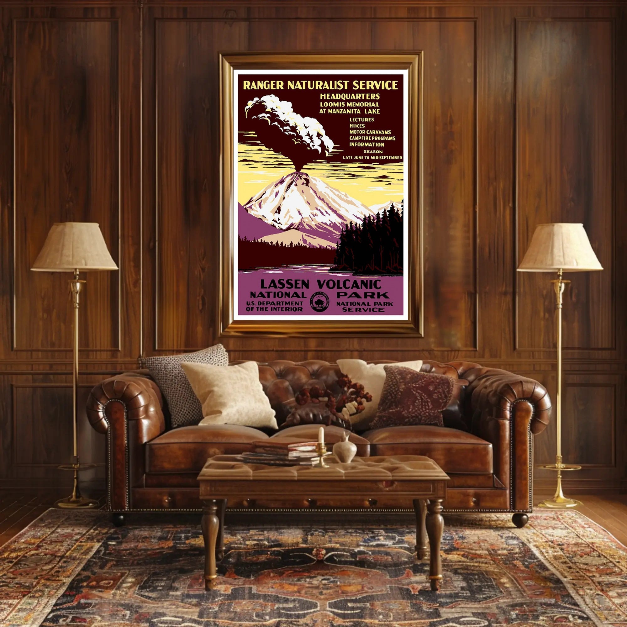 Lassen Volcanic National Park Scenic Travel Poster Print