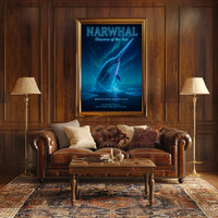 Narwhal Beneath Northern Lights Fantasy or Mythology Poster