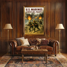 U.S. Marines First to Fight Poster PosterGoat
