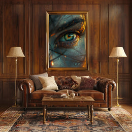Mystical Iris: Surreal Eye Art Poster PosterGoat