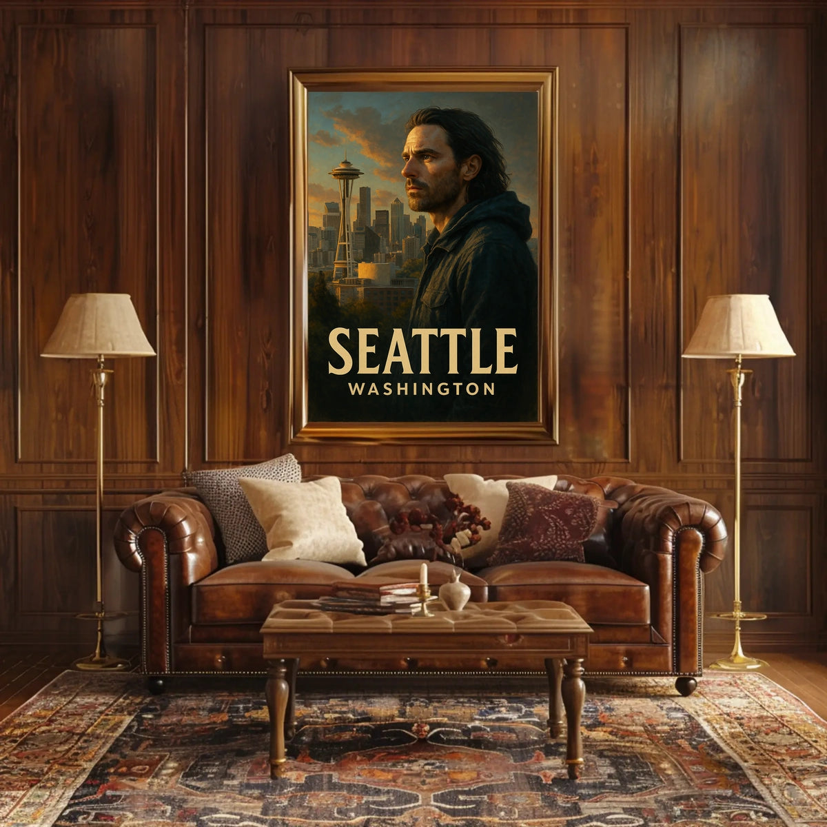Seattle Skyline Portrait Poster