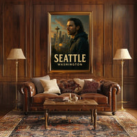 Seattle Skyline Portrait Poster
