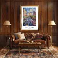 Las Vegas Cityscape Vibrant Watercolor Travel Poster PosterGoat