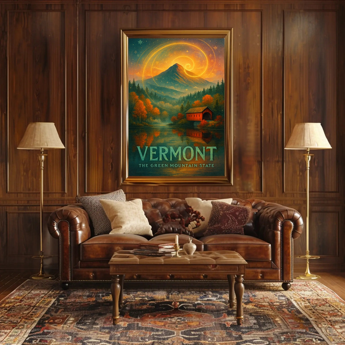 Vermont Landscape Autumn Foliage Mountain Poster