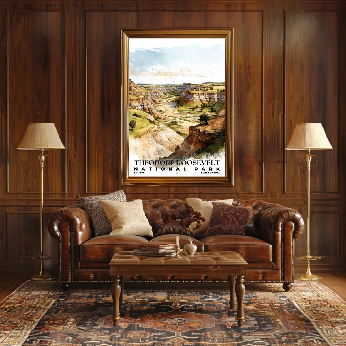 Theodore Roosevelt Watercolor Wall Art Poster