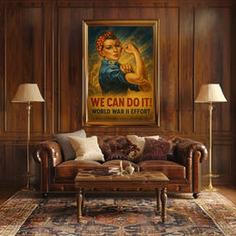 Empowerment in WWII Vintage Strong Woman Poster