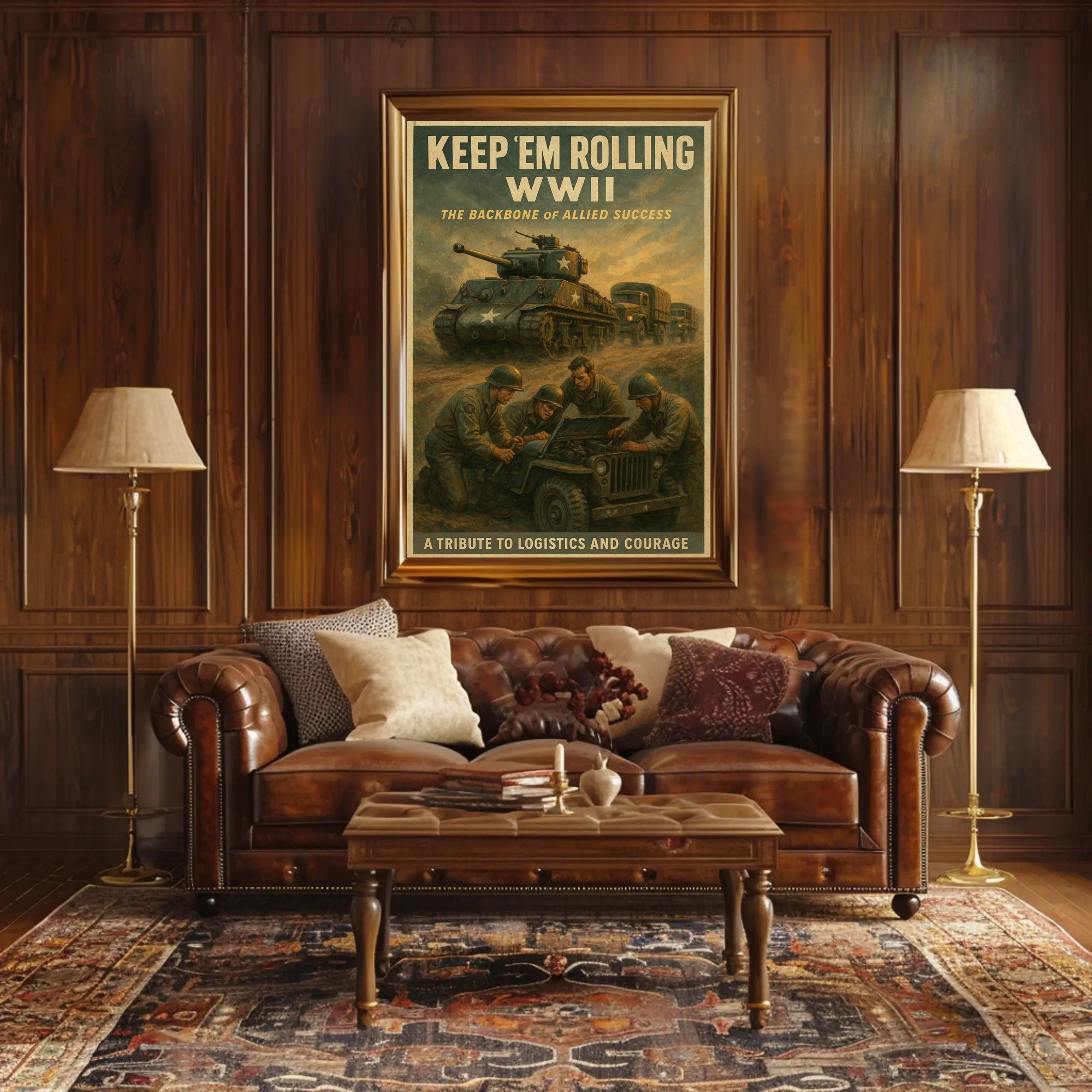 Keep 'Em Rolling: WWII Tribute Poster