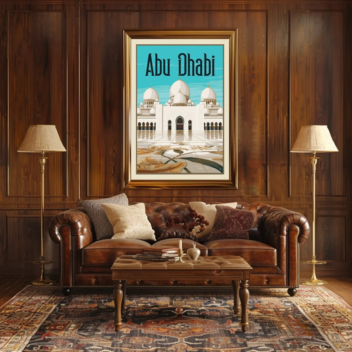 Abu Dhabi Sheikh Zayed Grand Mosque Elegance Travel Poster