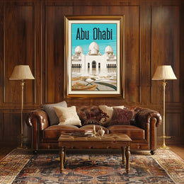 Abu Dhabi Sheikh Zayed Grand Mosque Elegance Travel Poster