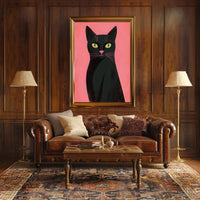 Black Cat Poster Mysterious Modern Wall Art