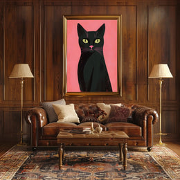 Black Cat Poster Mysterious Modern Wall Art