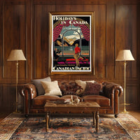 Canadian Rockies Vintage Travel View, Inviting Adventure Travel Poster PosterGoat