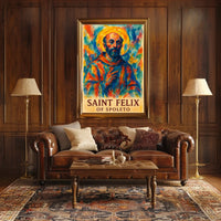 Saint Felix Spoleto Sacred Heritage Travel Portrait Inspirational Wanderer Decor Poster