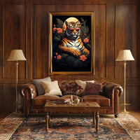 Tiger sunglasses jungle scene – Artistic Animal Poster