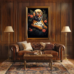 Tiger sunglasses jungle scene – Artistic Animal Poster