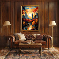 Urban Cityscape Sunset Art Print - Travel Poster