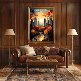 Urban Cityscape Sunset Art Print - Travel Poster