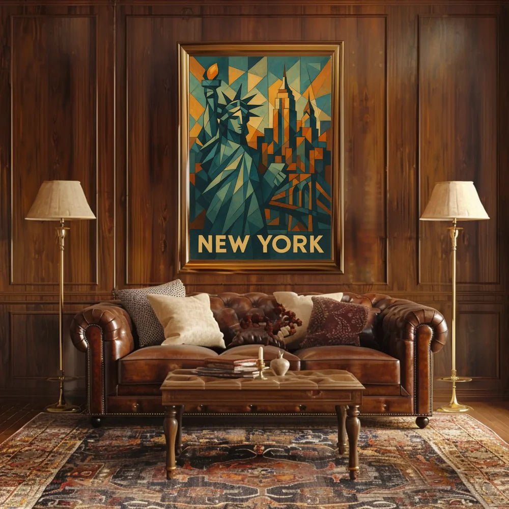 Cubist New York Poster Museum Quality Cityscape Office