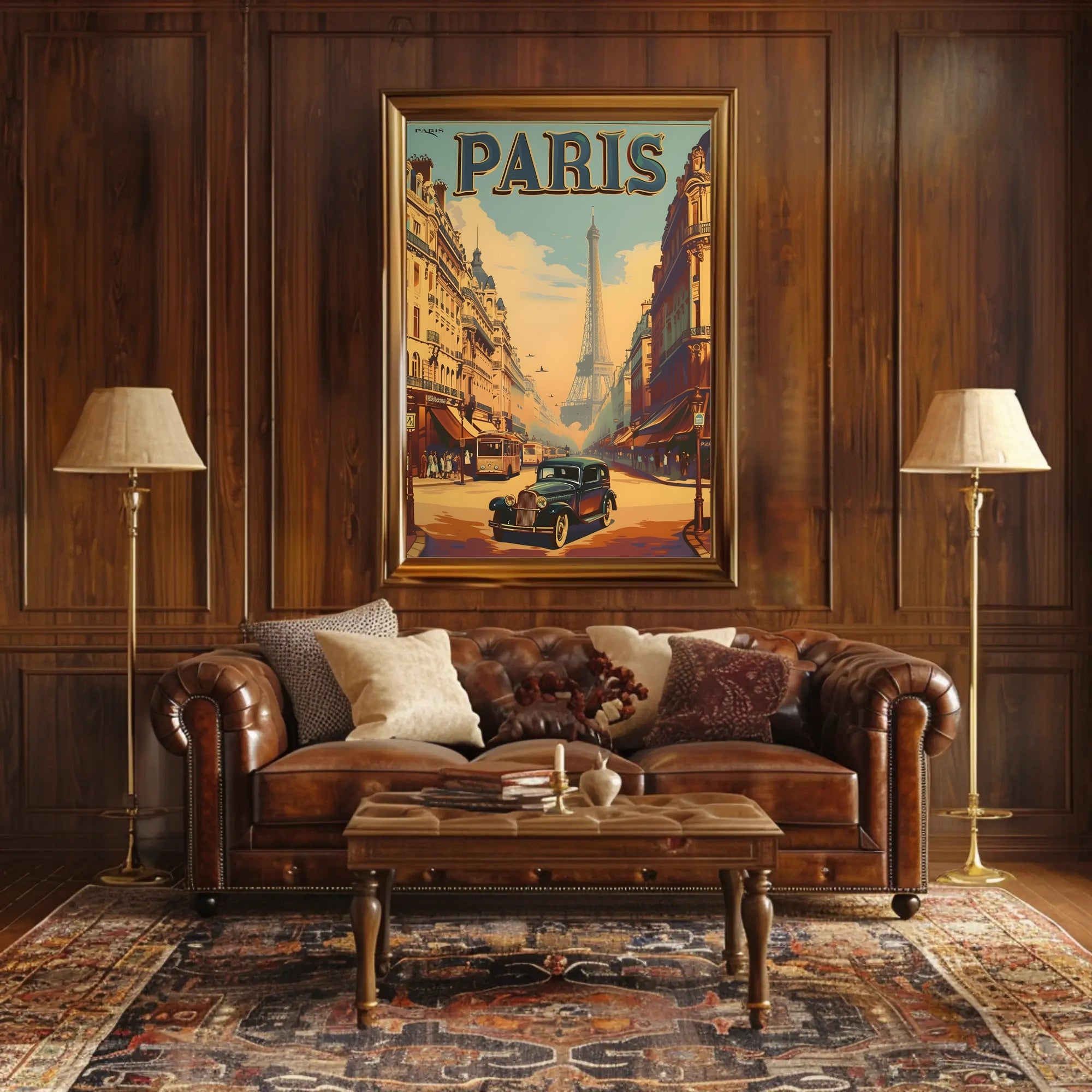 Vintage Paris Charm with Eiffel Tower Travel Poster