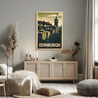 Edinburgh, Scotland Vintage Style Poster