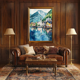Austria Hallstatt Lakeside Village Poster