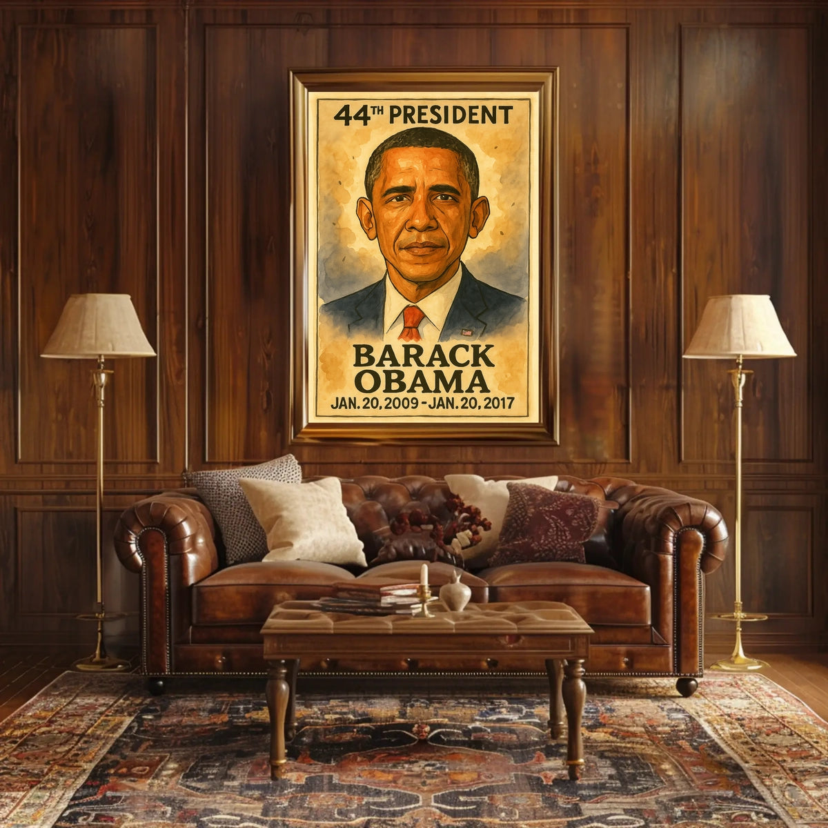 44th President Portrait in Historical or Presidential Poster