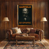 James A. Garfield 20th President of the United States Techno Schematic Poster