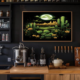 Desert Moonlit Landscape Poster