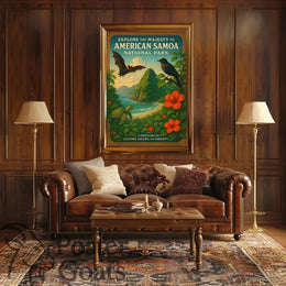 American Samoa Vintage National Park Travel Poster