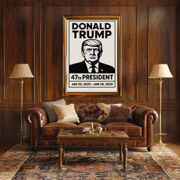 Trump Commanding Presence Monochrome Poster
