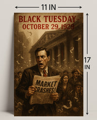 Black Tuesday Chaos Vintage Historical or Presidential Poster