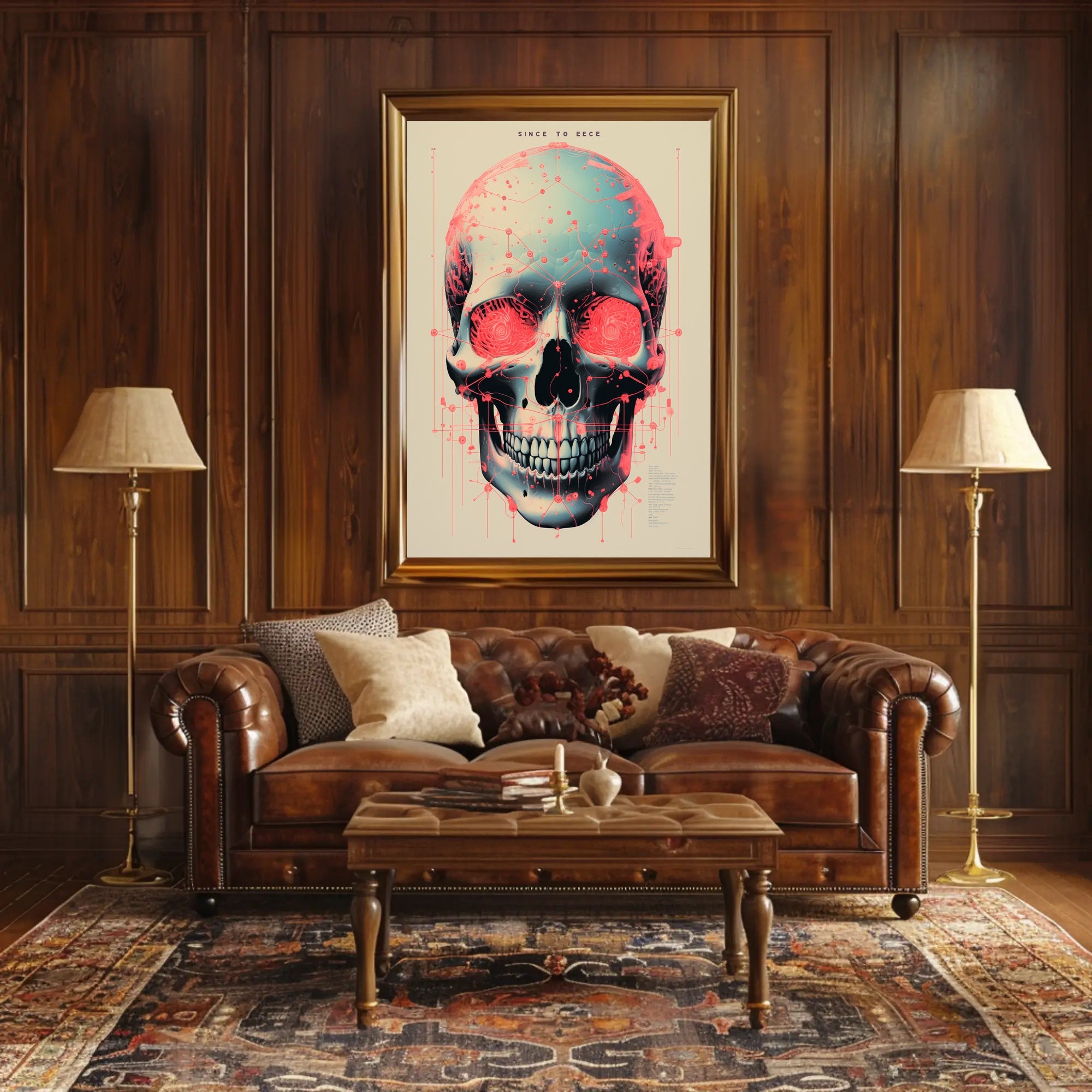 Technological Skull Poster