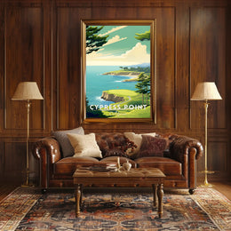 Cypress Point Coastal Golf Travel Poster
