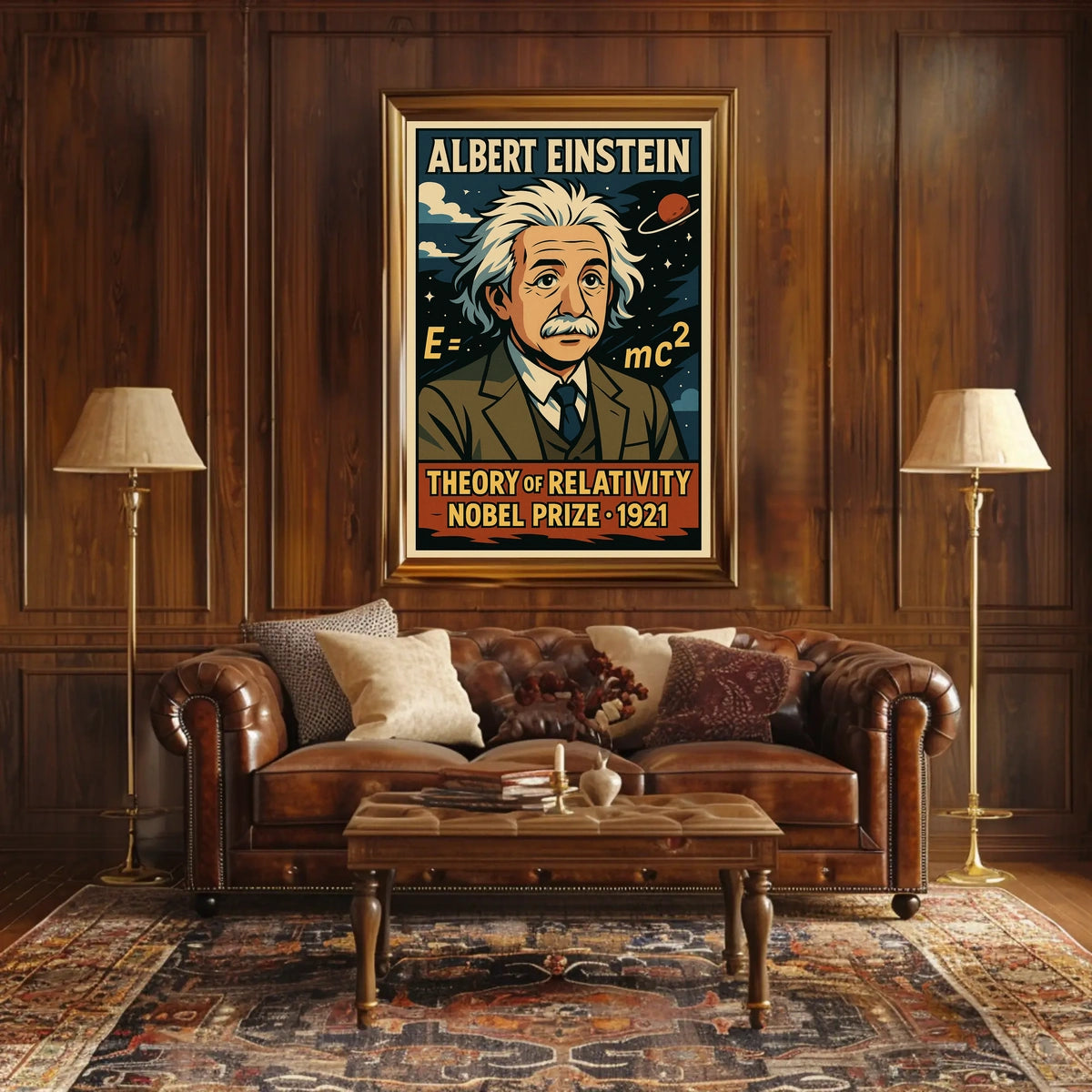 EinsteinRelativityCosmology TheoryOfTime SpacetimeConcept Physics Poster