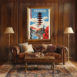 Hekinan's Tranquil Pagodas: Japanese Cultural Heritage Poster