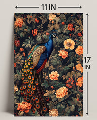 Majestic Peacock Amidst Blossoms William Morris Art Poster