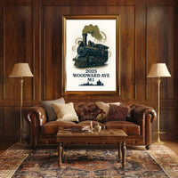 Woodward Ave Steam Engine Poster Poster
