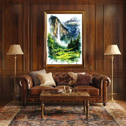 Switzerland Lauterbrunnen Valley Waterfall View Poster