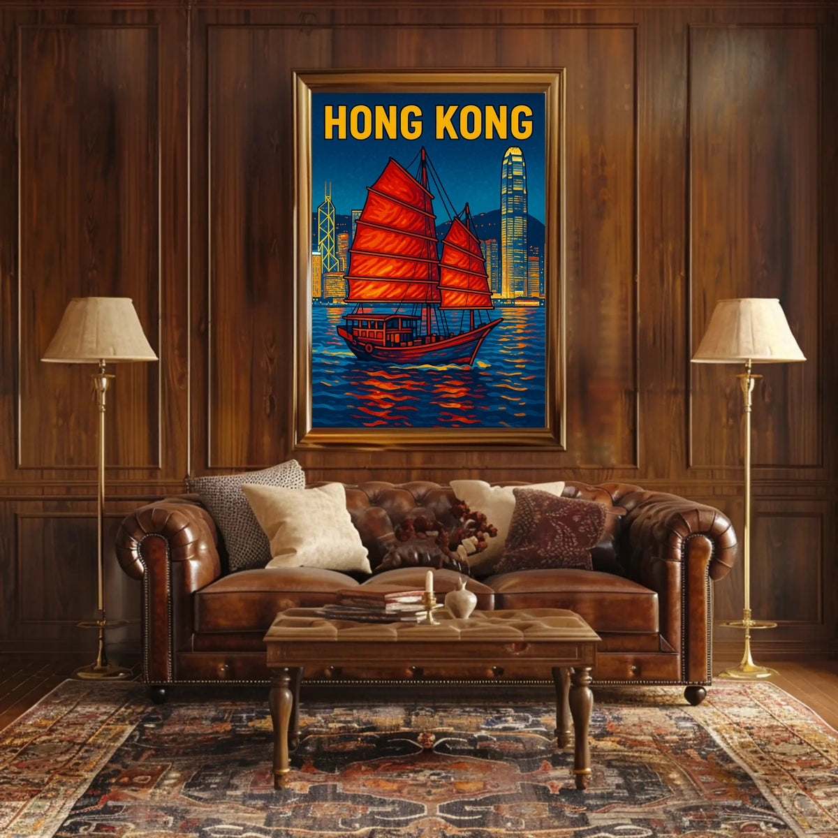 Hong Kong Harbor Scene Poster
