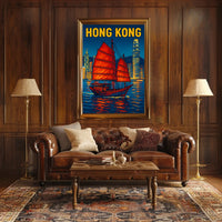 Hong Kong Harbor Scene Poster