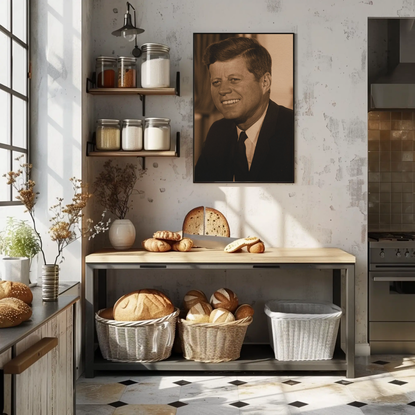 John F. Kennedy 35th President Sepia Photo