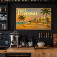 Fort Lauderdale Beach Scene Travel Poster