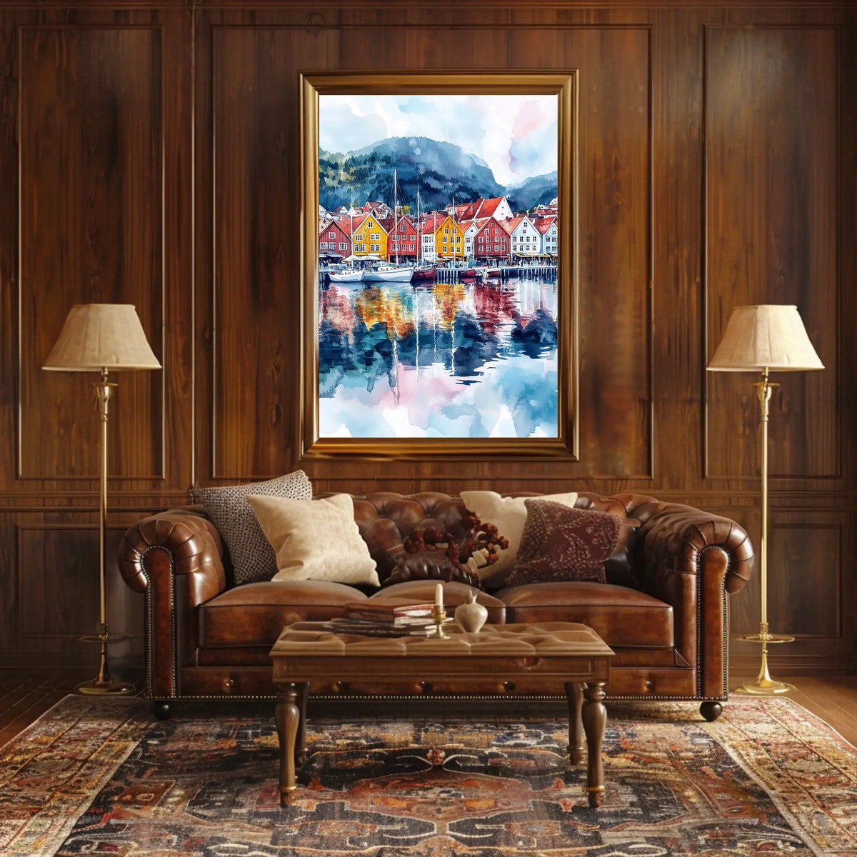 Norway Bergen Bryggen Waterfront Poster