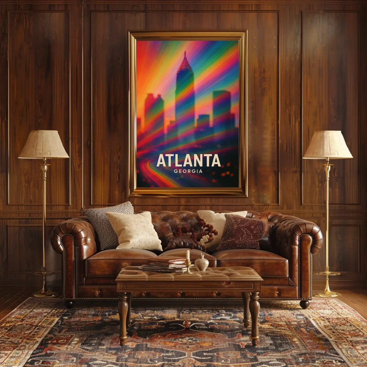 Atlanta Skyline Vibrant Pop Art Poster