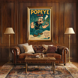 Classic Popeye Nostalgia with Vintage Nautical Theme Pop Culture Poster