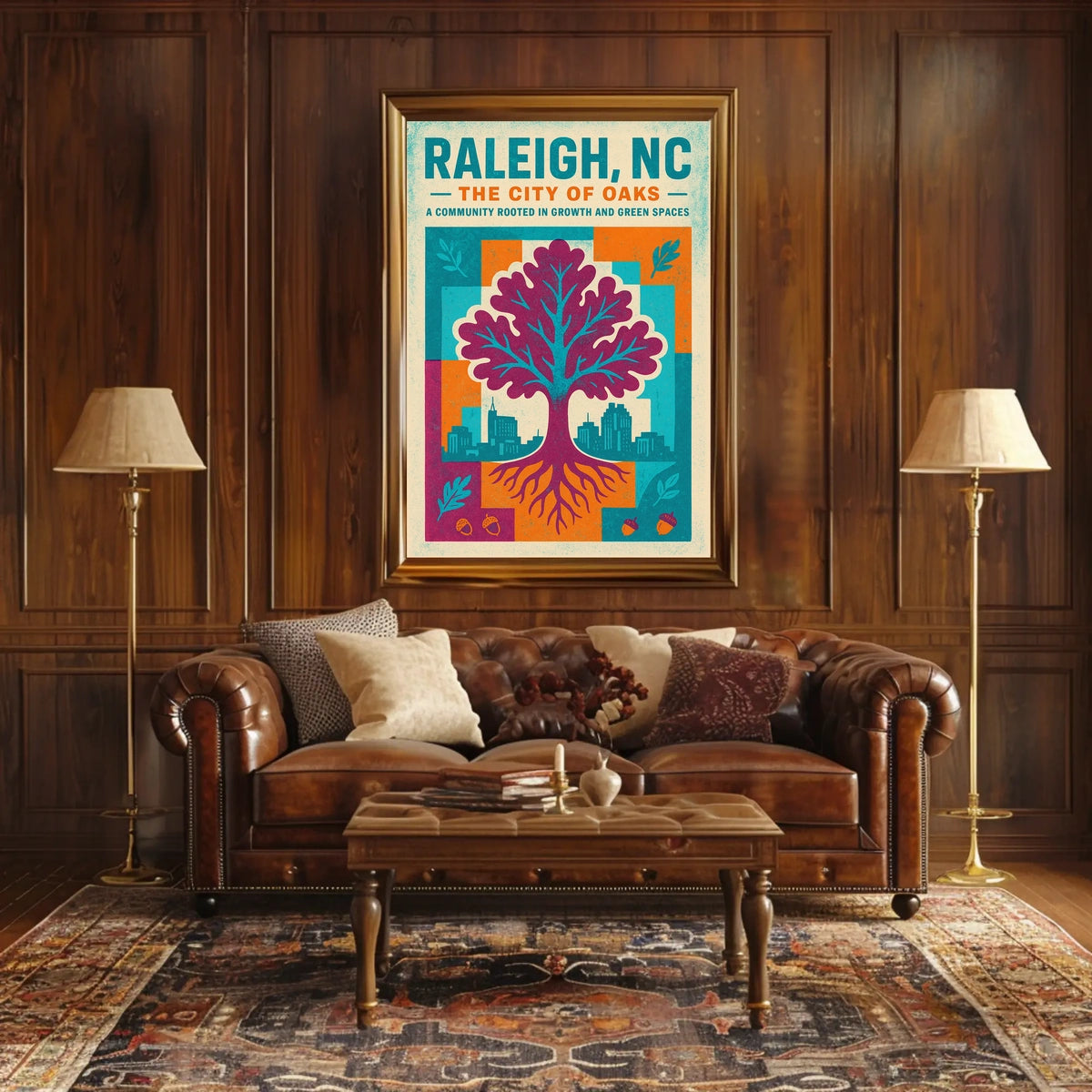 Raleigh, NC The City of Oaks Poster