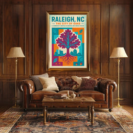 Raleigh, NC The City of Oaks Poster