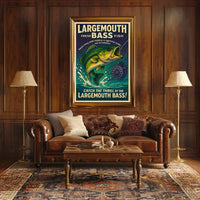 Bass Fishing Adventure Vintage Sports Poster PosterGoat