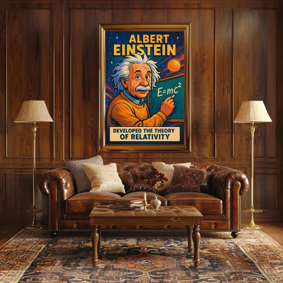 Einstein Relativity Theory Vintage Educational Poster
