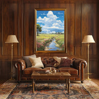 Serene and Idyllic Countryside Landscape Artistic Poster